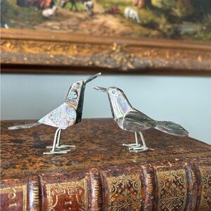 Vintage pair of Abalone Love birds
